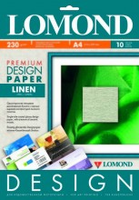 Дизайнерская бумага Lomond Лён (Linen), Матовая, A4, 230 г/м2, 10 листов. 0933041