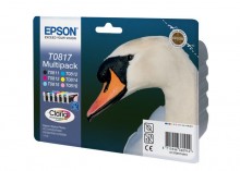 Комплект картриджей EPSON T0817  (C13T08174A10/ C13T11174A10)  для Epson ST R270/R290/RX590 MultiPack (Bk/C/M/Y/PC/PM) оригинал 